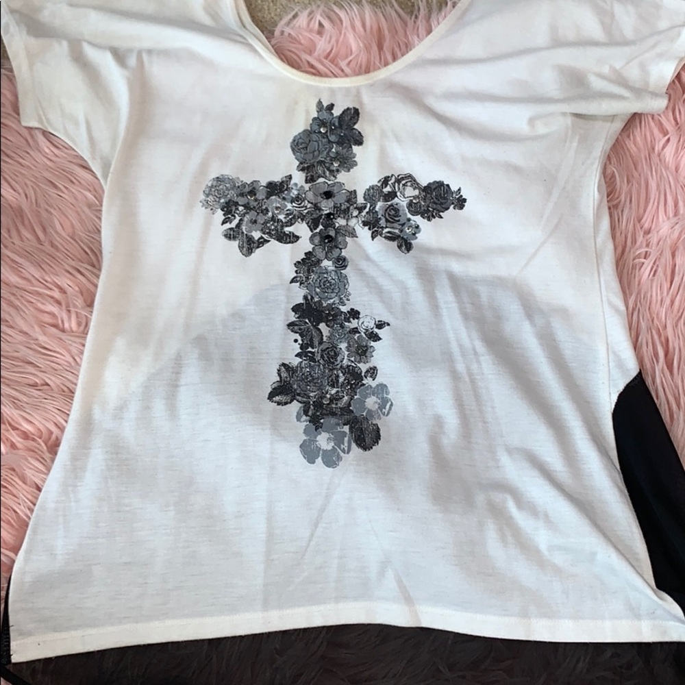White Top with Black design